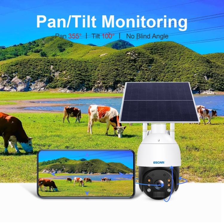 ESCAM QF724 3MP 24h Recording Cloud Storage PT 4G PIR Alarm IP Camera with Solar Panel, US Plug, EU Plug ESCAM QF724 3MP 24h Recording Cloud Storage PT 4G PIR Alarm IP Camera with Solar Panel, US Plug, EU Plug